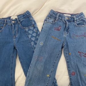 Zara Kids Embroidered Blue Jeans Set